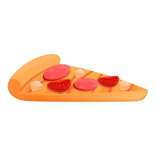 Kitchen pizza slice icon, cartoon style — Stock Vector