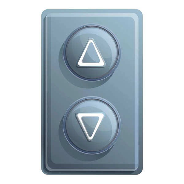 Ascensor icono de botón de acero, estilo de dibujos animados — Vector de stock