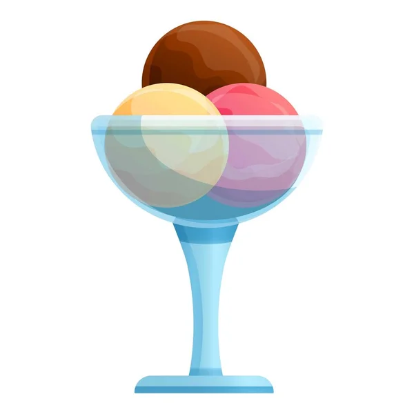 Restaurace zmrzlina koule ikona, kreslený styl — Stockový vektor