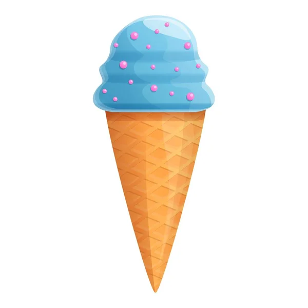 Ícone cone azul doce, estilo dos desenhos animados — Vetor de Stock