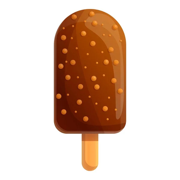 Crème glacée icône de bâton de chocolat, style dessin animé — Image vectorielle