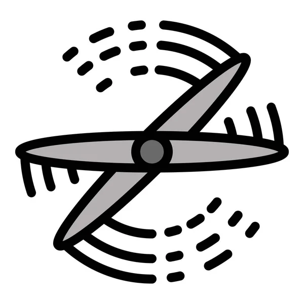 Ícone de hélice de drone, estilo de contorno — Vetor de Stock