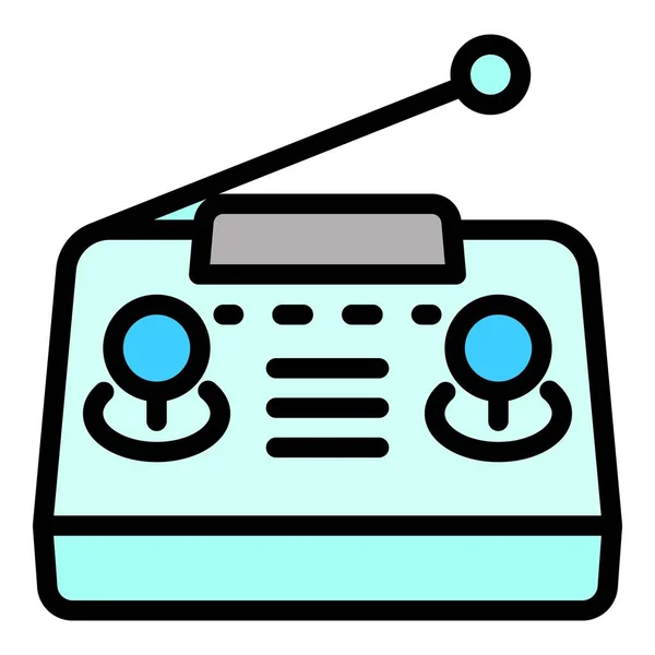 Radio drone control icon, outline style — Stock Vector