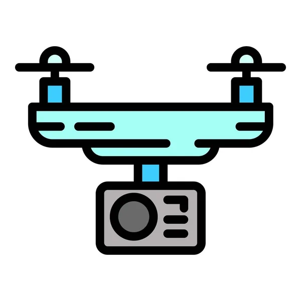 Professional drone camera icon, outline style — Stock Vector