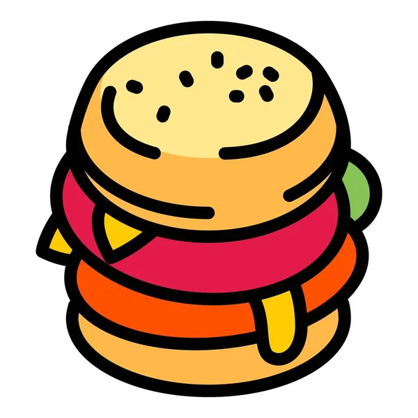 Ikona Hamburgeru, styl osnovy — Stockový vektor