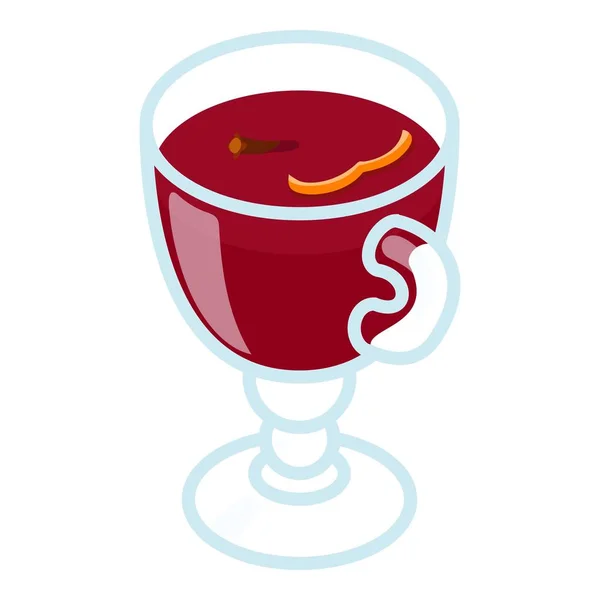 Icono del vino caliente, estilo isométrico — Archivo Imágenes Vectoriales