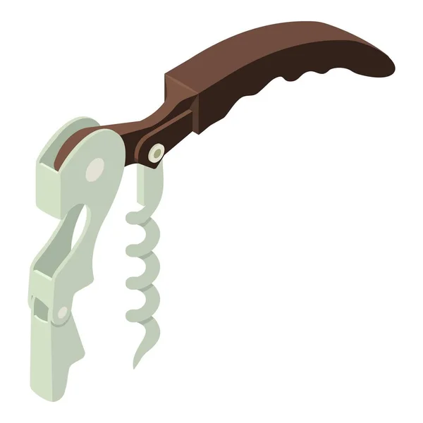 Hand corkscrew icon, isometric style — Stock Vector