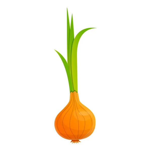 Farm onion icon, cartoon style — Stock Vector