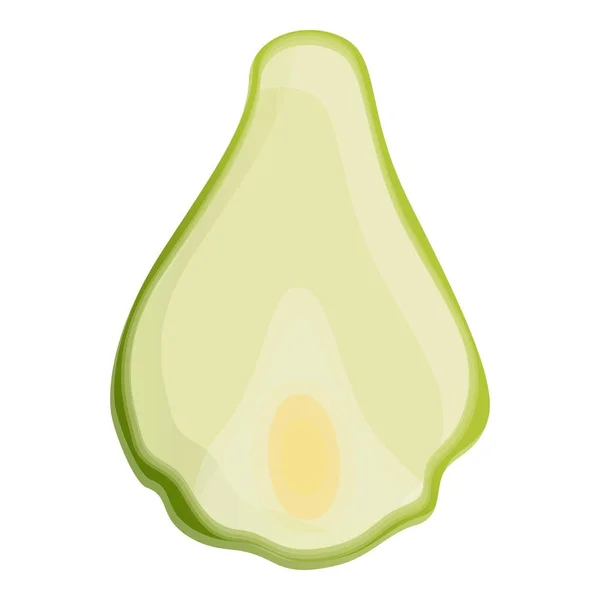 Cutted chayote icon, cartoon style — Stok Vektör