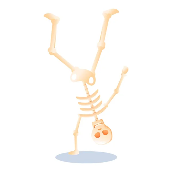 Icono esqueleto de baile, estilo de dibujos animados — Vector de stock