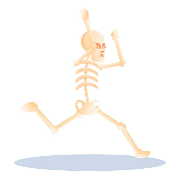 Ejecutar icono esqueleto, estilo de dibujos animados — Vector de stock