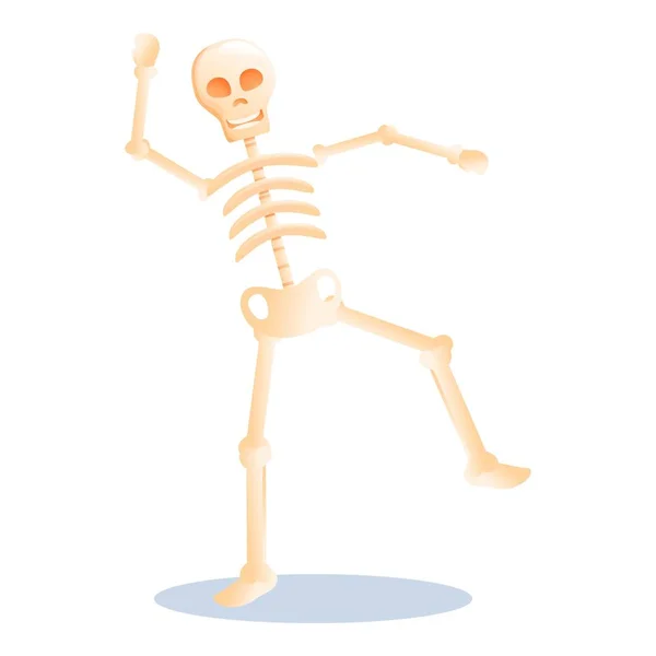 Icono esqueleto feliz, estilo de dibujos animados — Vector de stock