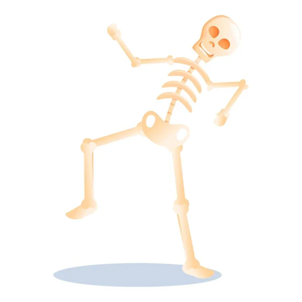 Icono de esqueleto sonriente, estilo de dibujos animados — Vector de stock