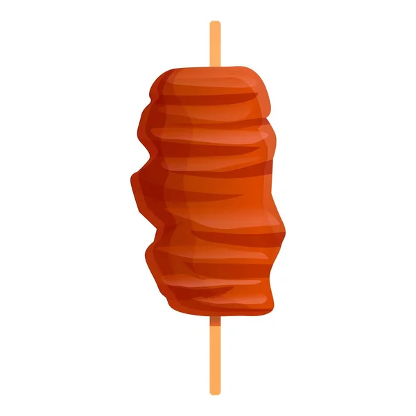 Kebab vlees icoon, cartoon stijl — Stockvector