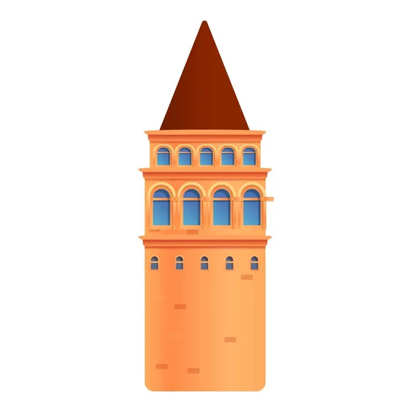 Ícone da torre de Istambul, estilo cartoon — Vetor de Stock