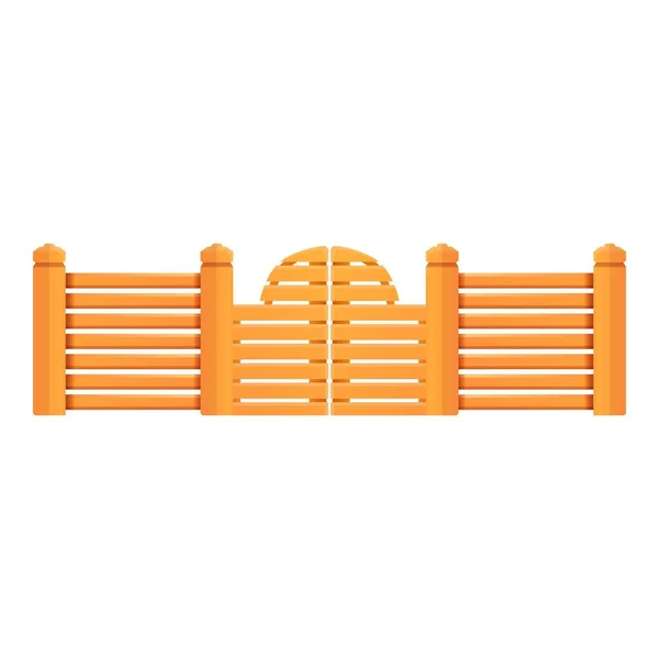 Entree houten hek icoon, cartoon stijl — Stockvector