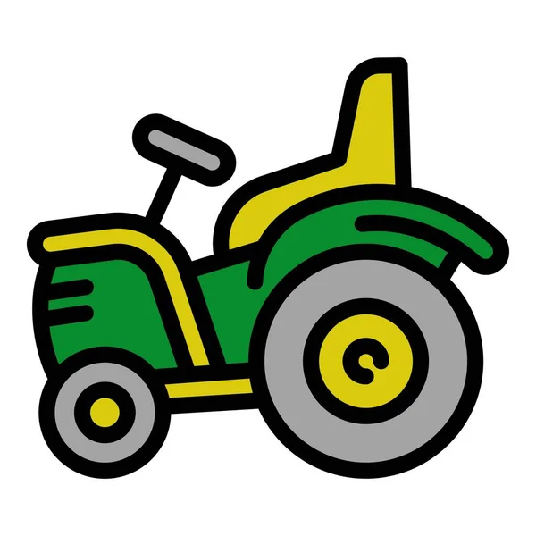 Traktor-Ikone, Umriss-Stil — Stockvektor