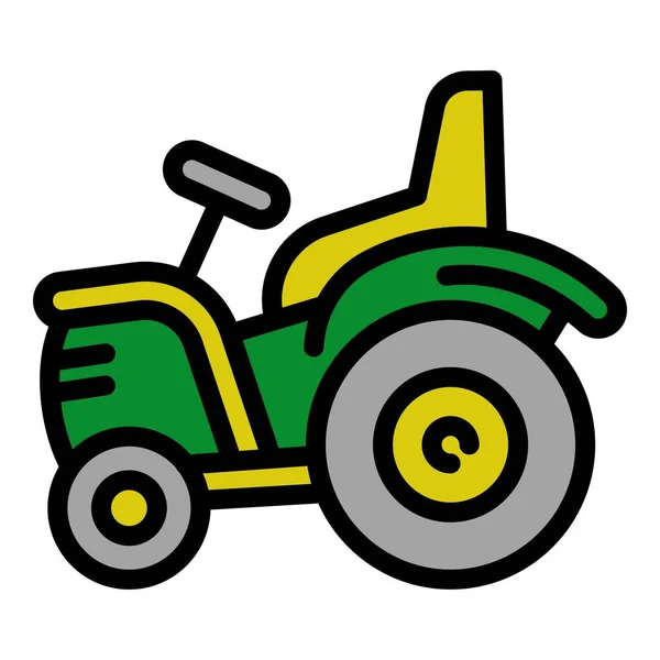 Tractor icon, outline style — Stock Vector