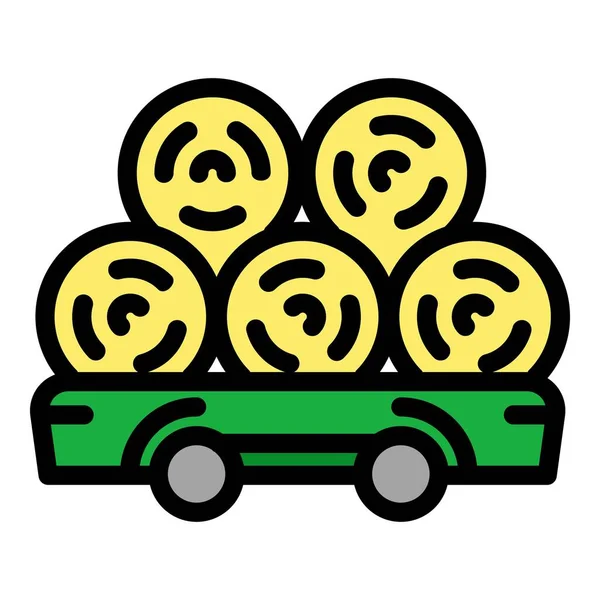 Wheat roll trailer icon, outline style — Wektor stockowy