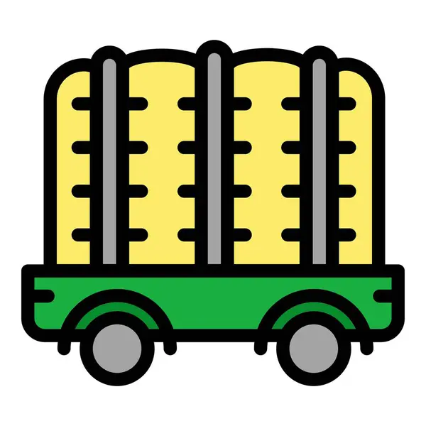 Harvest trailer icon, outline style — Stock Vector