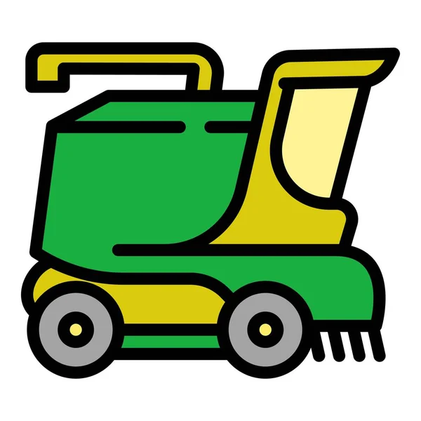 Harvester machine icon, outline style — Stockvector