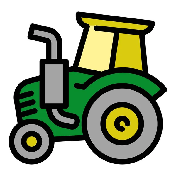 Old tractor icon, outline style — Stockvector