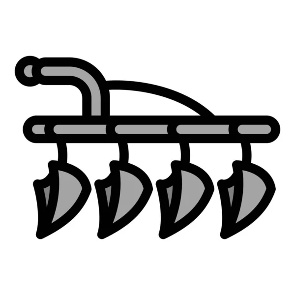 Symbol des Traktorpflugs, Umriss des Stils — Stockvektor