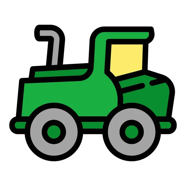 Bulldozer icon, outline style — Stock Vector