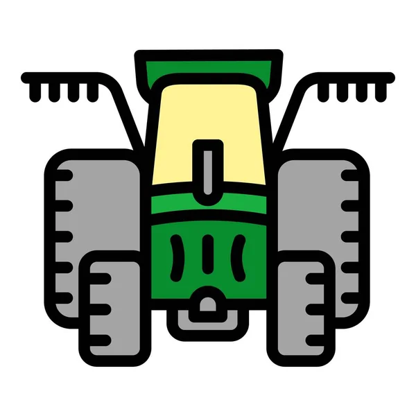 Cultivation tractor icon, outline style — ストックベクタ