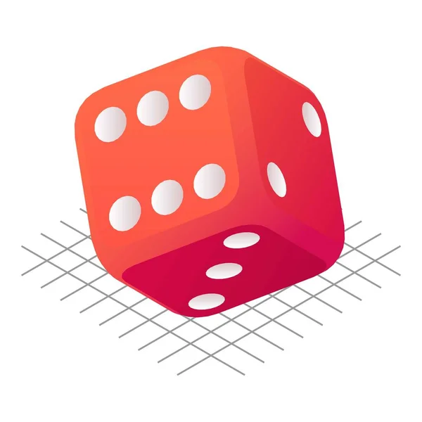 Holding dice icon, isometric style — Stock Vector