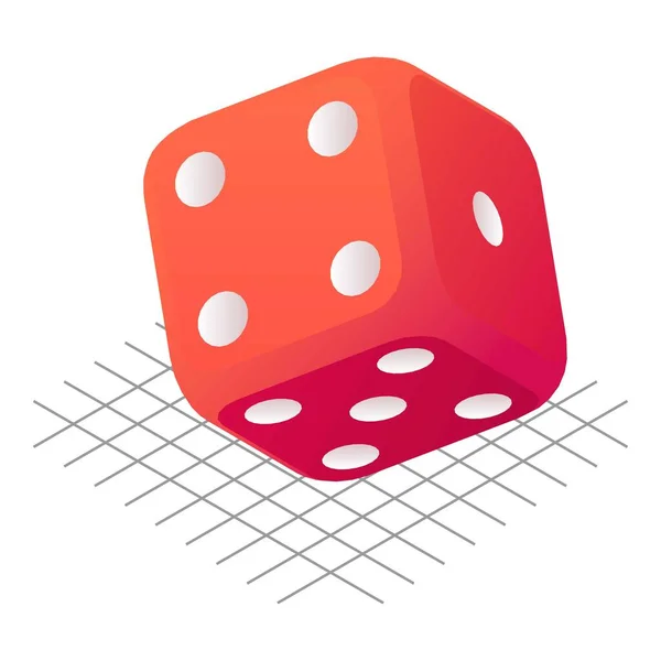 Dice cube icon, isometric style — Stock Vector