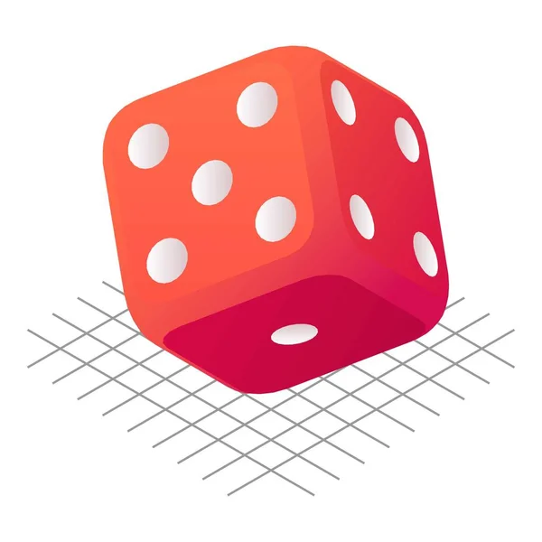 Dice position icon, isometric style — Stock Vector