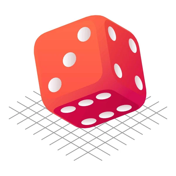 Roll dice icon, isometric style — Stock Vector