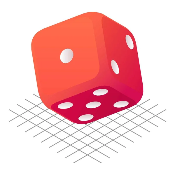 Tabletop dice icon, isometric style — Stock Vector