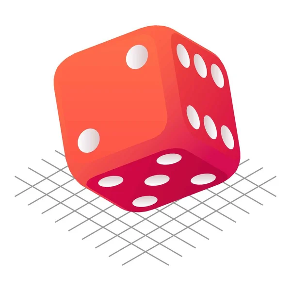 Szerencsés kocka ikon, izometrikus stílus — Stock Vector