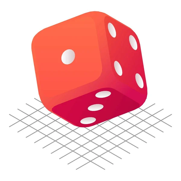 Throw dice icon, isometric style — Stock Vector