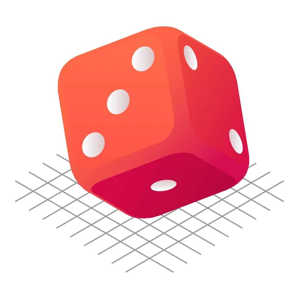 Side dice icon, isometric style — 스톡 벡터