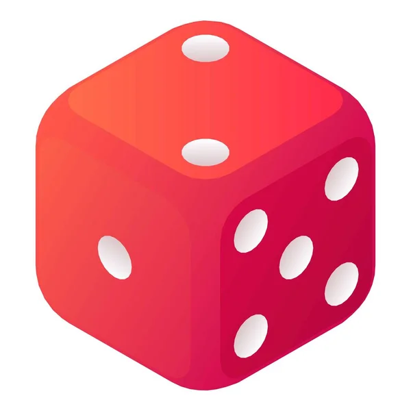 Poker dice icon, isometric style — Stock Vector