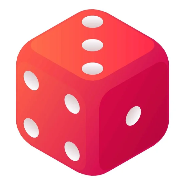 Rolling dice icon, isometric style — ストックベクタ