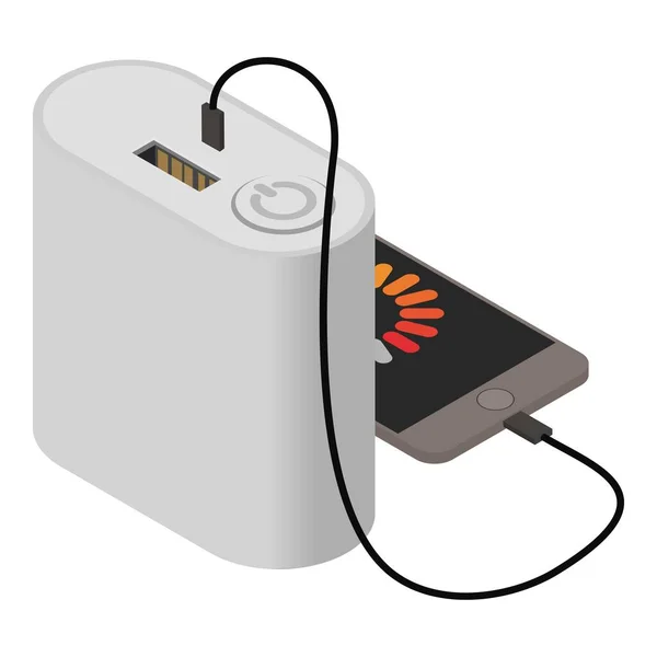 Power bank icon, isometric style — Stock Vector