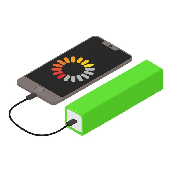 Smartphone power bank icon, isometric style — Διανυσματικό Αρχείο