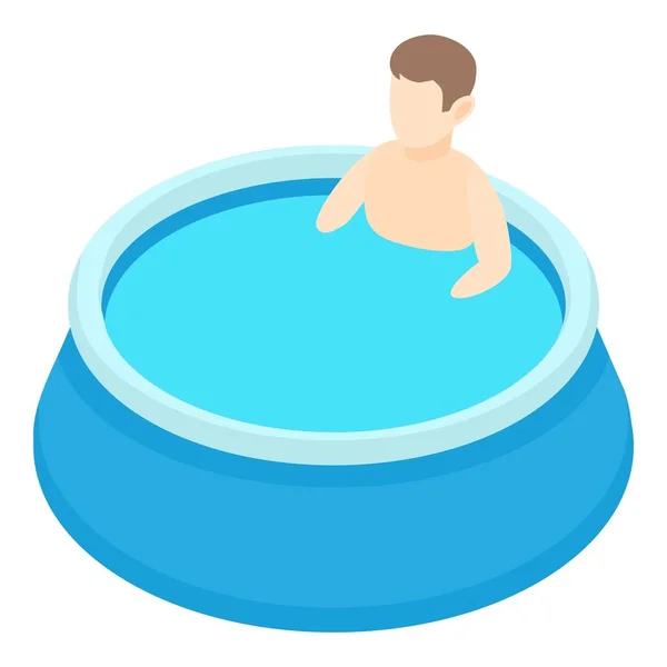 Icona piscina per bambini, stile isometrico — Vettoriale Stock