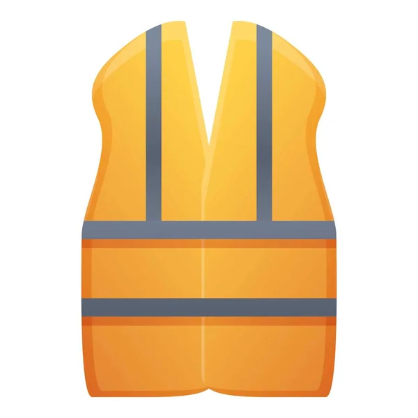 Road repair vest icon, cartoon style — Stock Vector