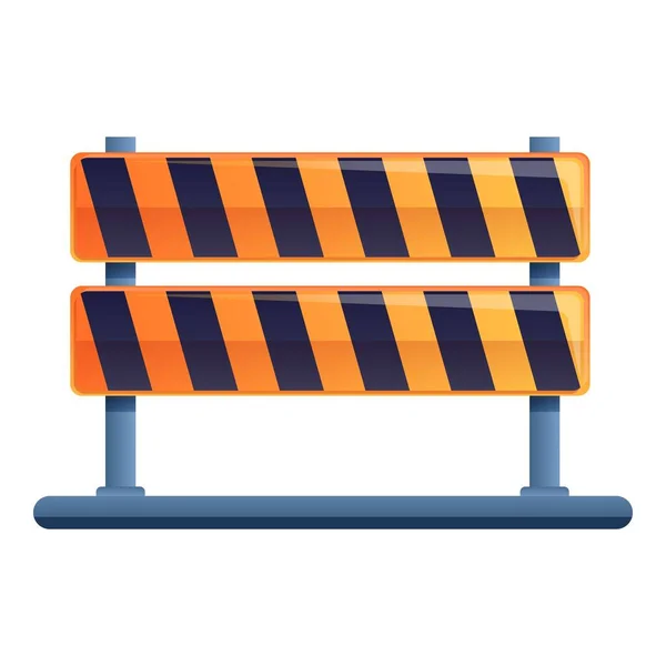Road repair barrier icon, cartoon style — Stock Vector