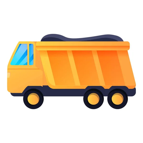 Ícone de caminhão de reparação rodoviária, estilo dos desenhos animados — Vetor de Stock