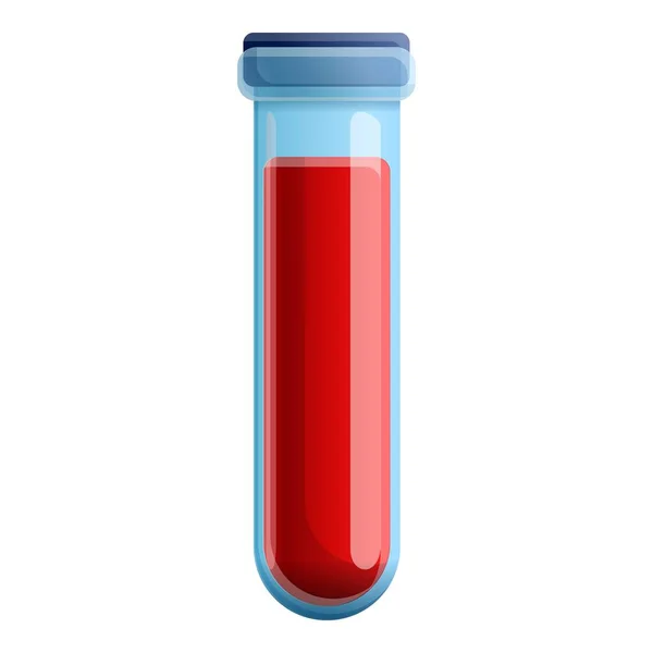 Blood test tube icon, cartoon style — Stock Vector