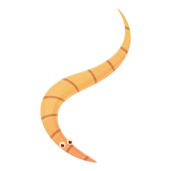 Ground worm icon, cartoon style — Stock Vector