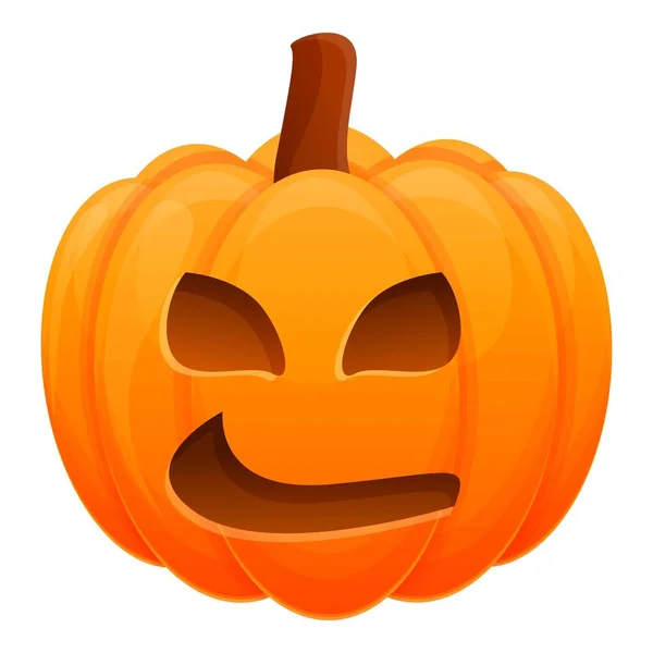 Crazy halloween pumpkin icon, cartoon style — Stock Vector