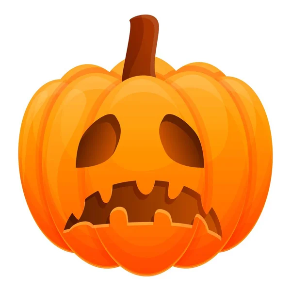 Jack sad pumpkin icon, cartoon style — Stock Vector
