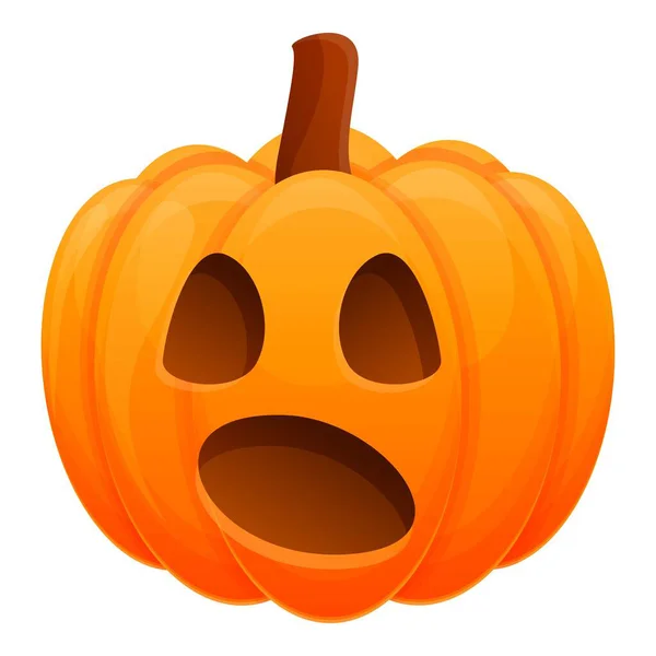 Spooky pumpkin icon, cartoon style — Stock Vector